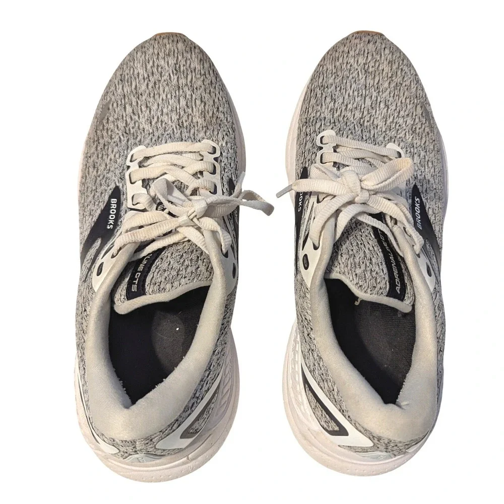 Brooks Adrenaline GTS 23 Grey White Running Shoes 1203811B112 Womens 7.5 Medium
